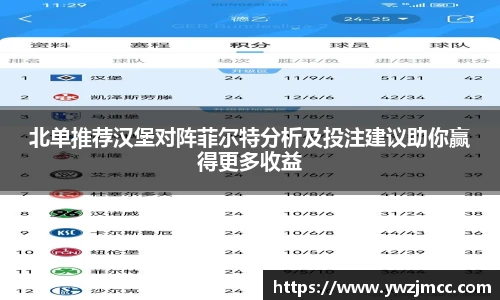 北单推荐汉堡对阵菲尔特分析及投注建议助你赢得更多收益